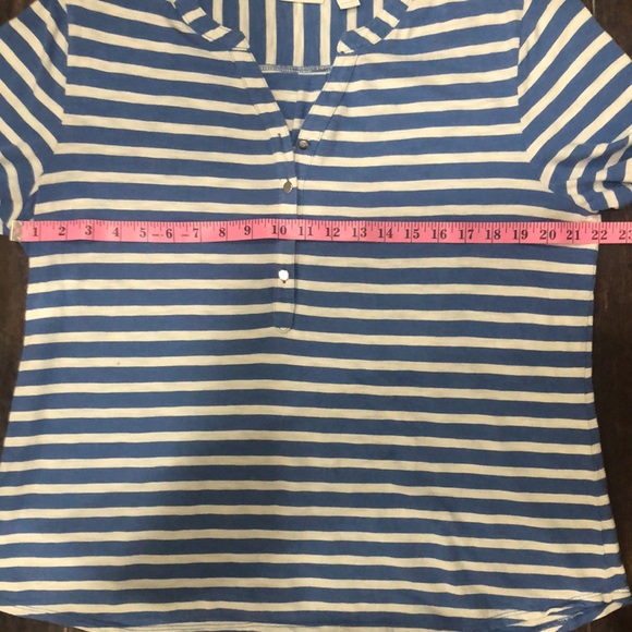 Chico’s Size 3/Extra Large Striped Button V Neck Blouse - Picture 10 of 12